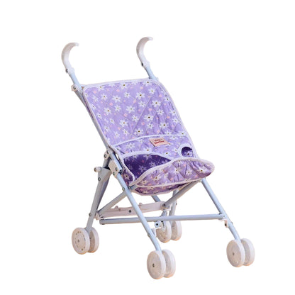 Purple floral stroller on a beige background