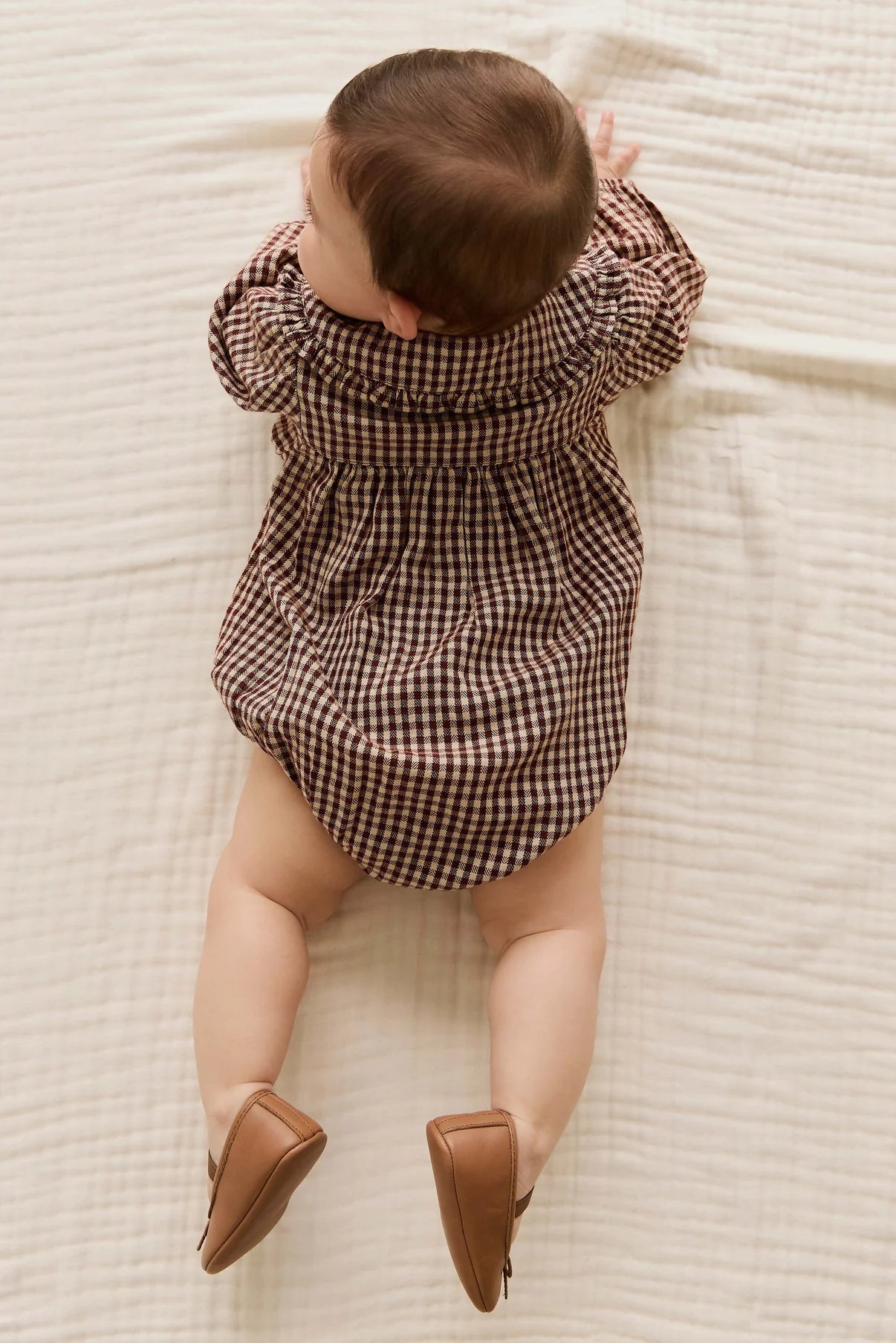 JAMIE KAY ORGANIC COTTON ELOWEN PLAYSUIT | CINNAMON GINGHAM