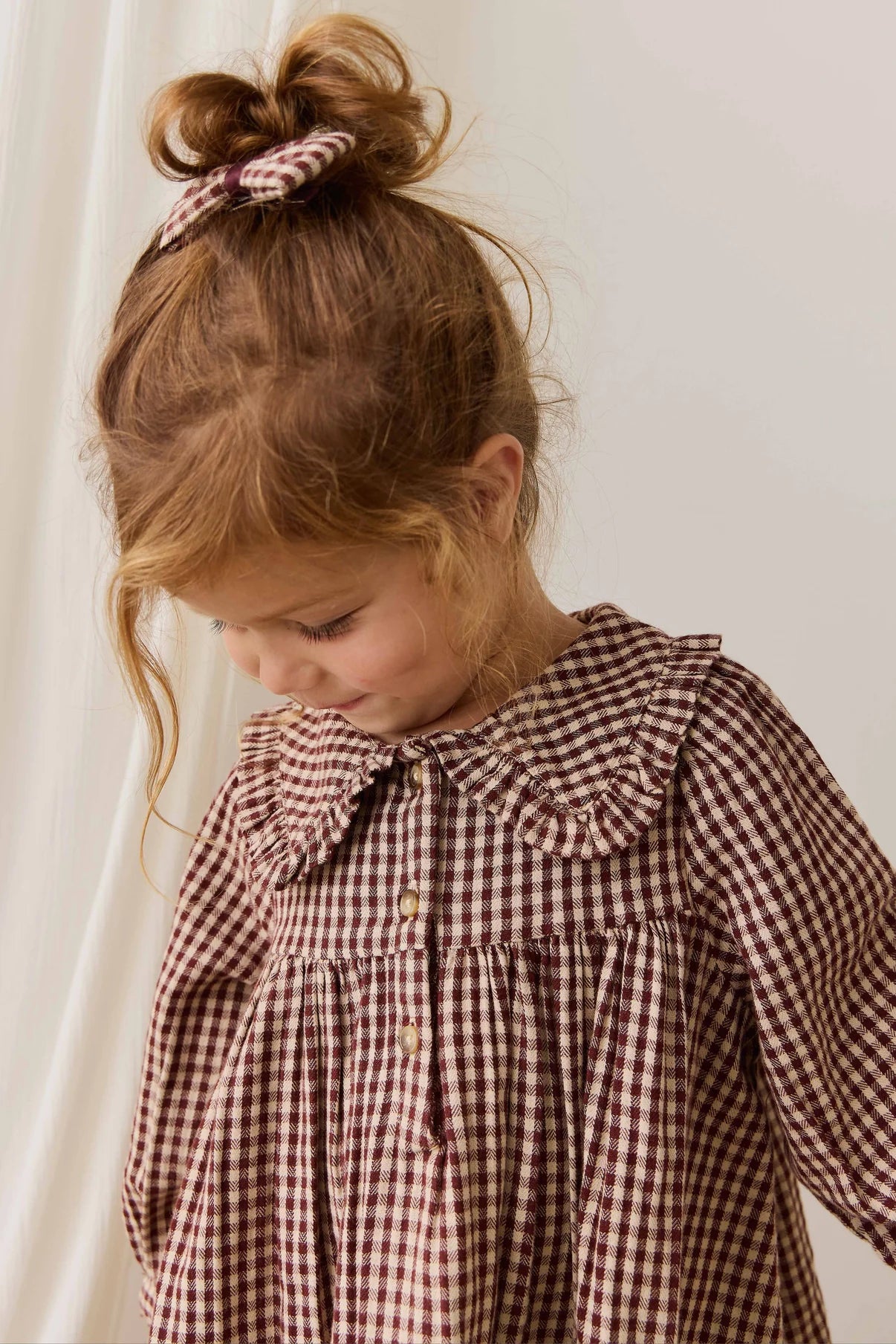 JAMIE KAY ORGANIC COTTON IRA DRESS | CINNAMON GINGHAM