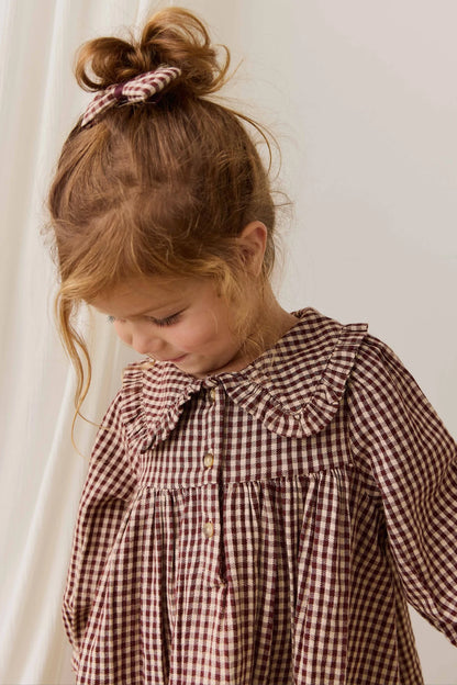 JAMIE KAY ORGANIC COTTON IRA DRESS | CINNAMON GINGHAM