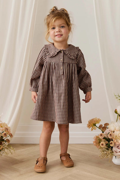 JAMIE KAY ORGANIC COTTON IRA DRESS | CINNAMON GINGHAM