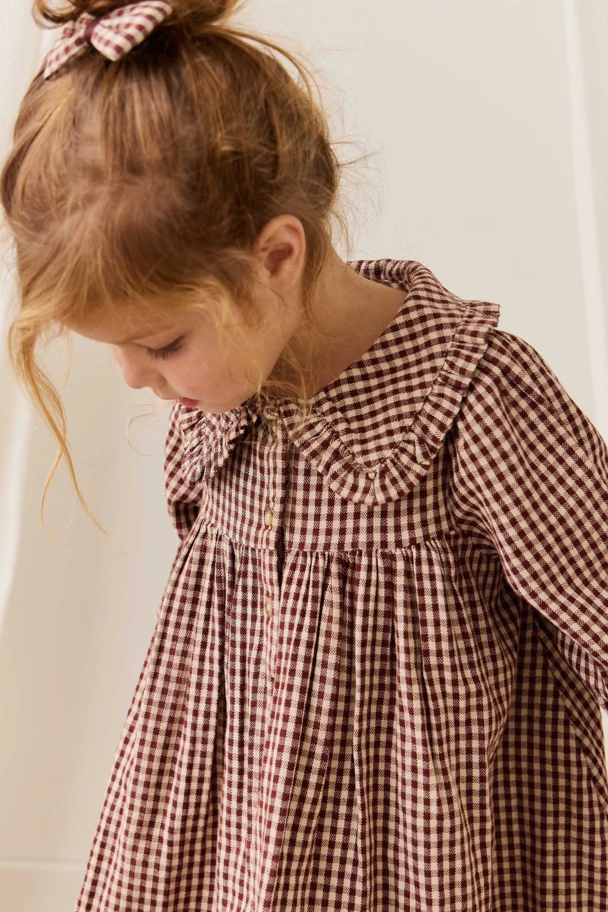 JAMIE KAY ORGANIC COTTON IRA DRESS | CINNAMON GINGHAM