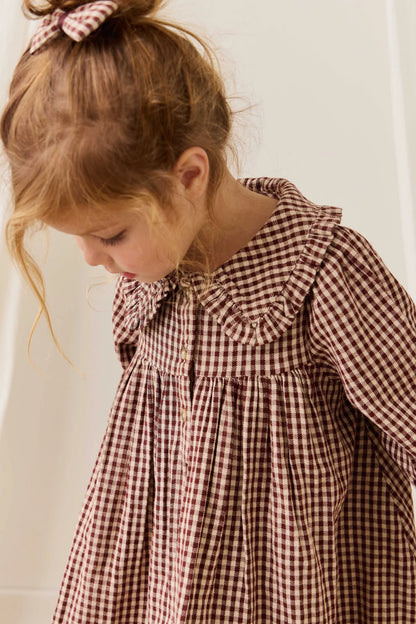 JAMIE KAY ORGANIC COTTON IRA DRESS | CINNAMON GINGHAM