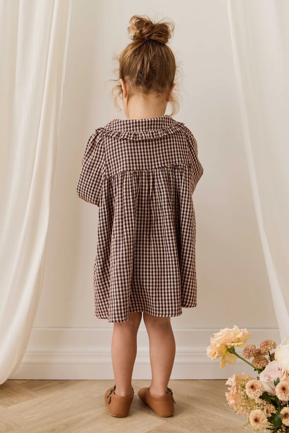 JAMIE KAY ORGANIC COTTON IRA DRESS | CINNAMON GINGHAM