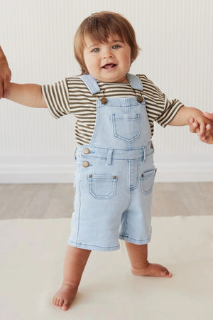 Jamie Kay Chase Twill Short Overall - Washed Denim