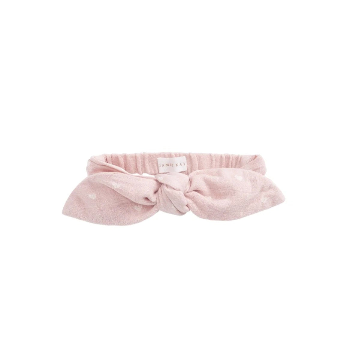 Jamie Kay Cotton Muslin Headband - Petite Heart Old Rose