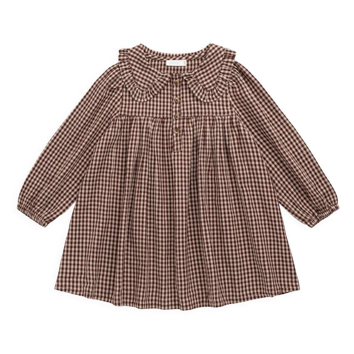 Brown checkered blouse on a white background