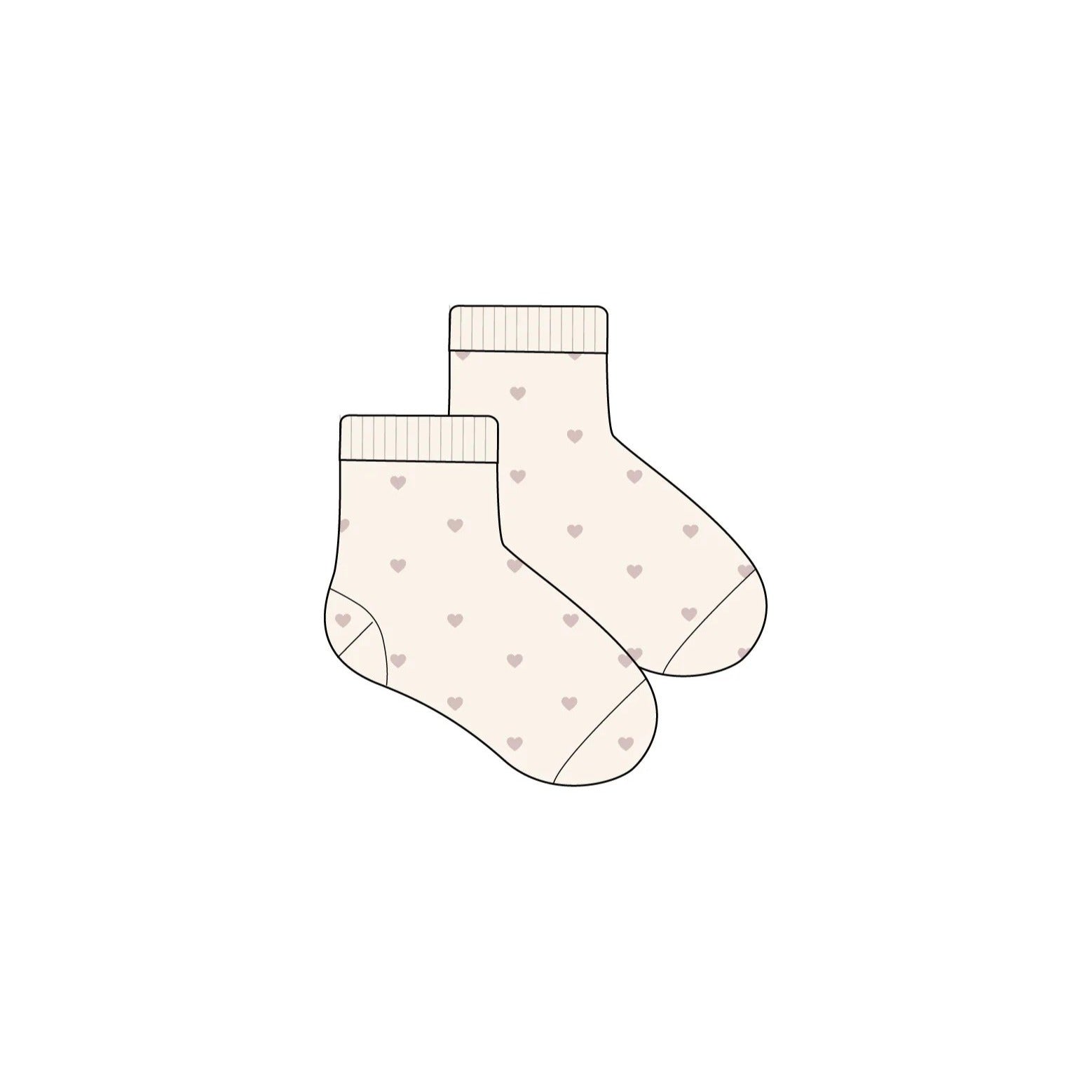 Jamie Kay Harlow Ankle Socks I Petite Heart Parchment