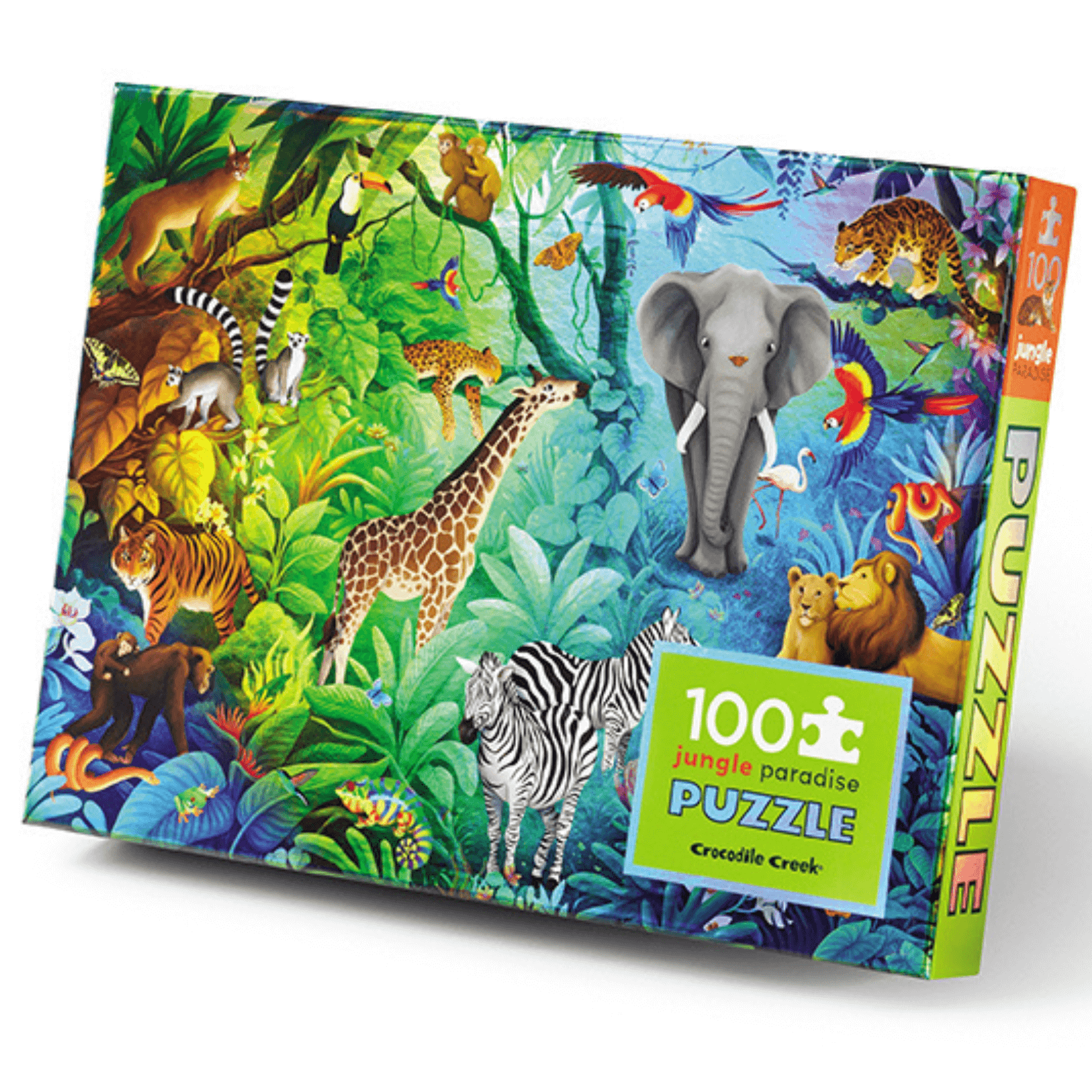 Crocodile Creek Holographic Puzzle 100 Piece - Jungle Paradise