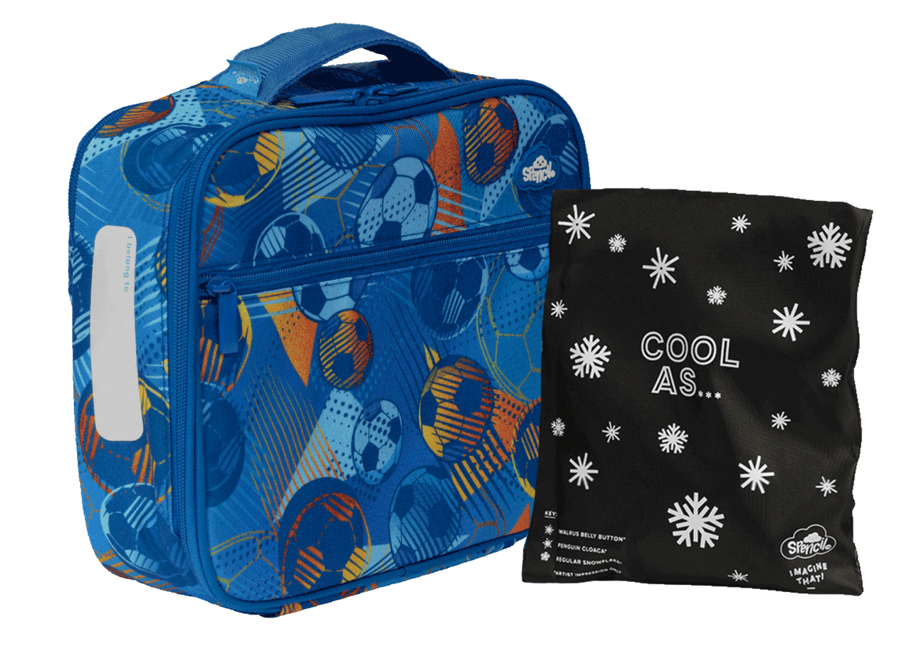 Spencil Big Cooler Insulated Lunch Bag and Chill Pack - Game On
