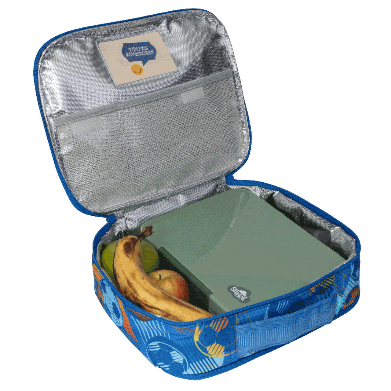 Spencil Big Cooler Insulated Lunch Bag and Chill Pack - Game On