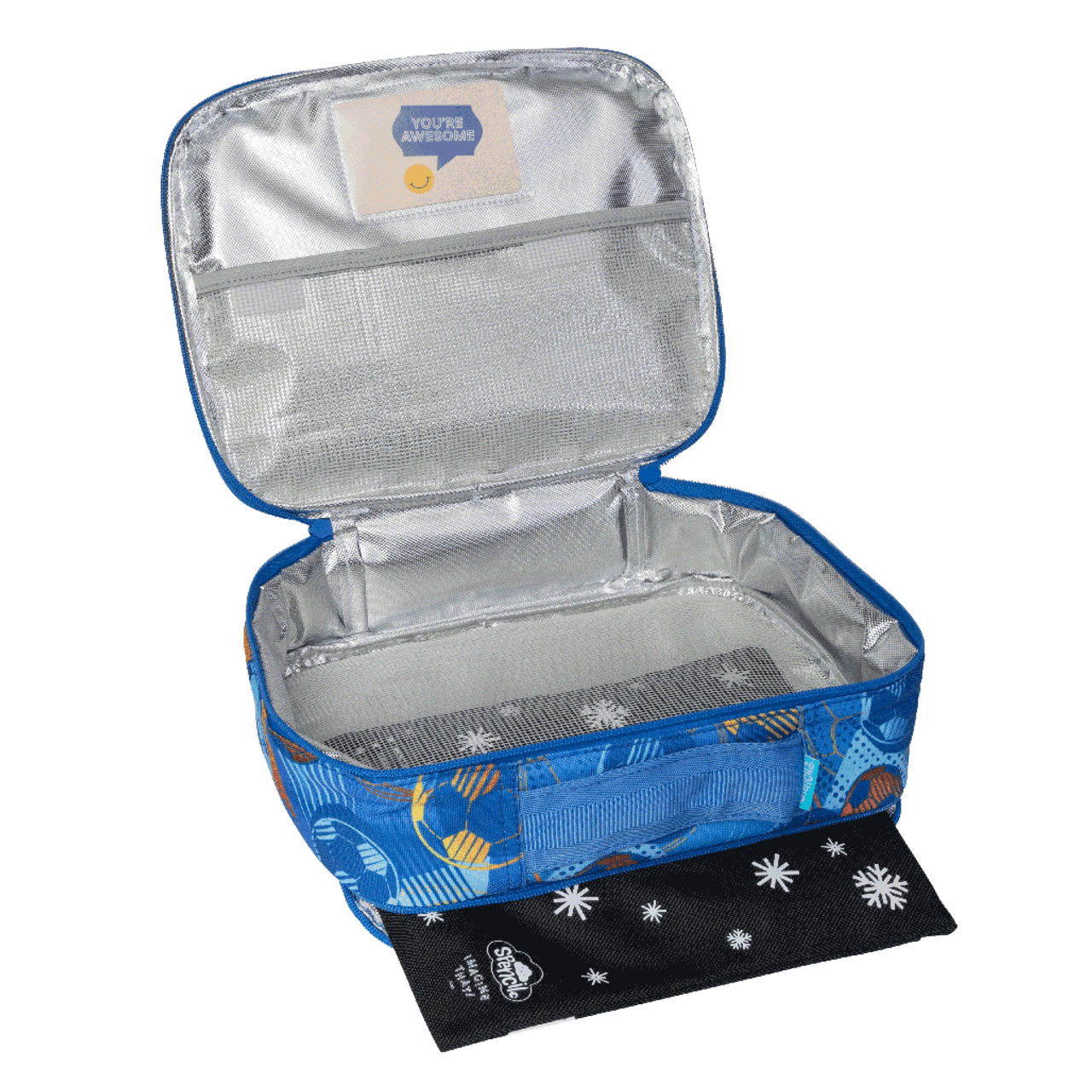 Spencil Big Cooler Insulated Lunch Bag and Chill Pack - Game On