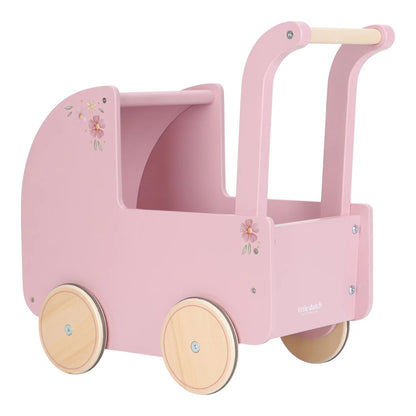 LITTLE DUTCH WOODEN DOLLS PRAM WITH BEDDING