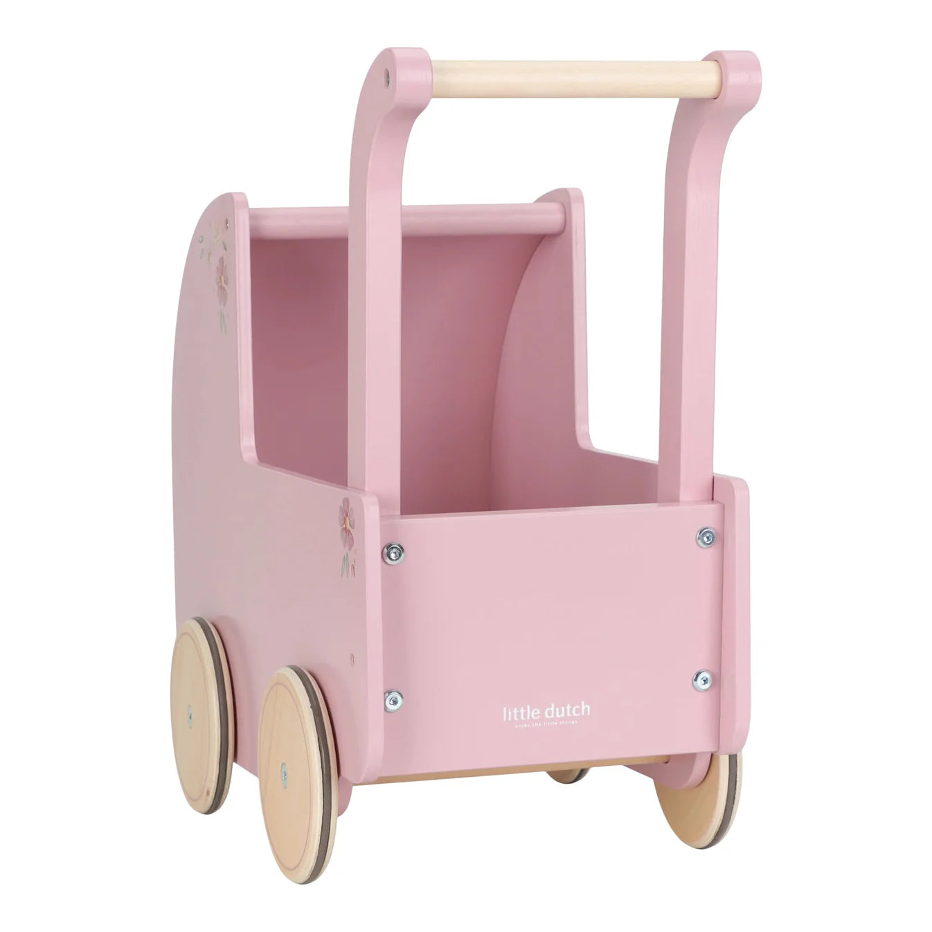 LITTLE DUTCH WOODEN DOLLS PRAM WITH BEDDING