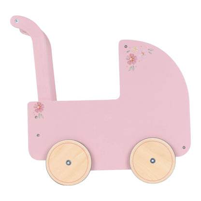LITTLE DUTCH WOODEN DOLLS PRAM WITH BEDDING