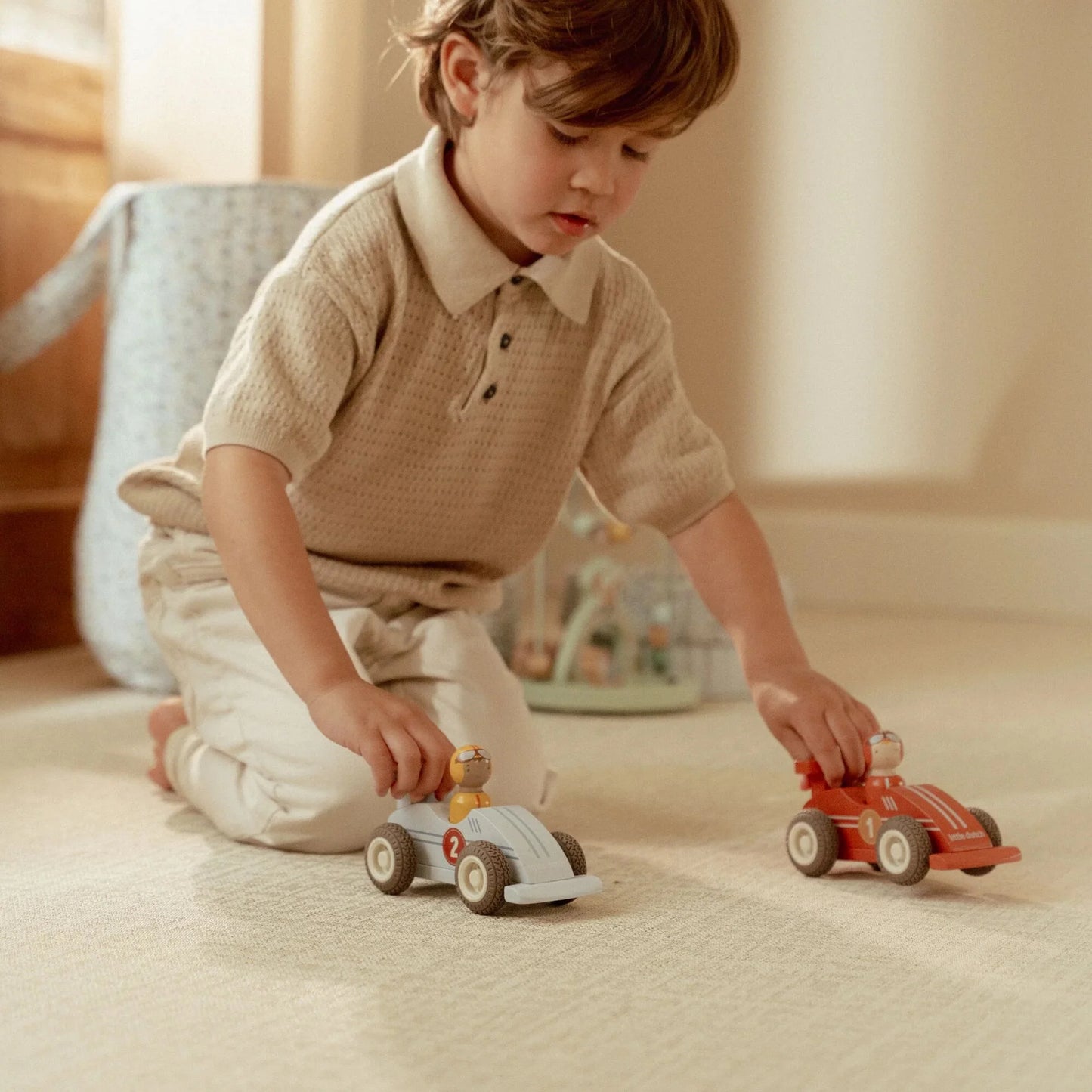 LITTLE DUTCH | WOODEN PULLBACK RACECARS