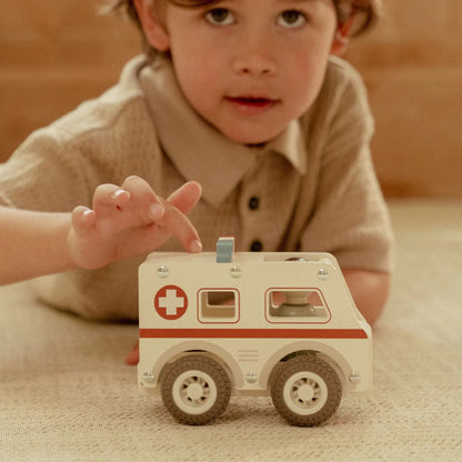 LITTLE DUTCH WOODEN AMBULANCE - Angus & Dudley Collections