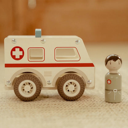 LITTLE DUTCH WOODEN AMBULANCE - Angus & Dudley Collections