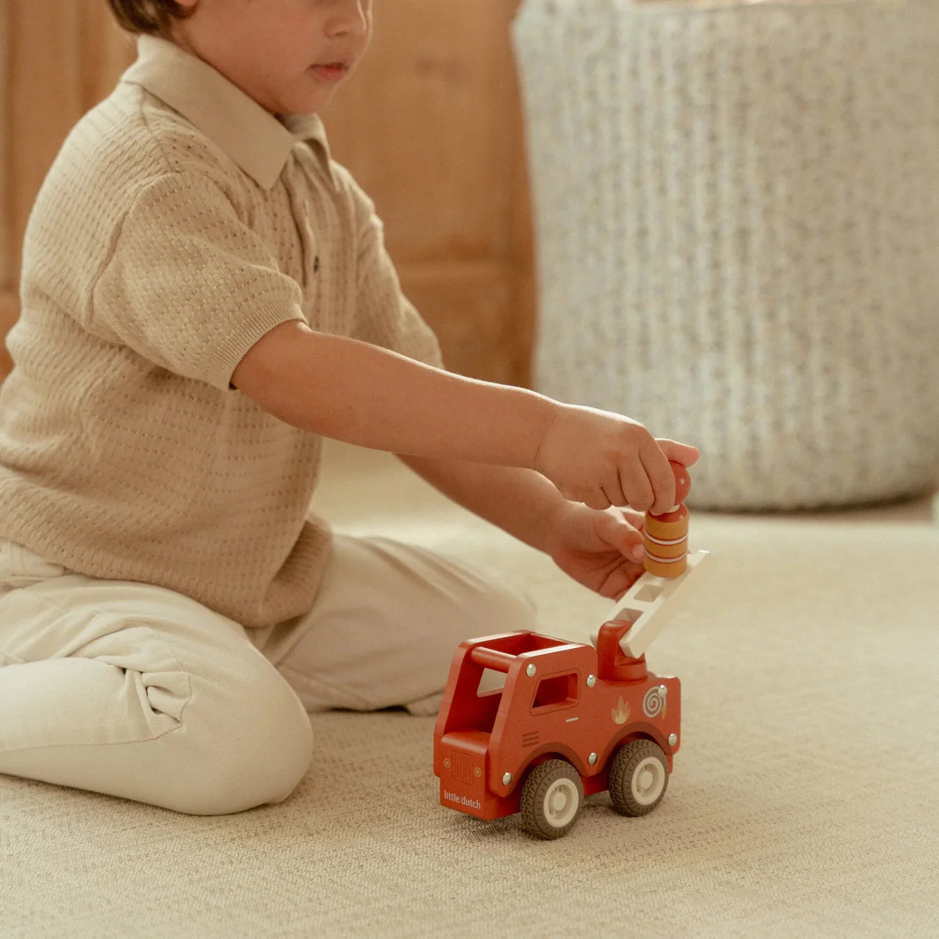 LITTLE DUTCH WOODEN FIRE TRUCK - Angus & Dudley Collections