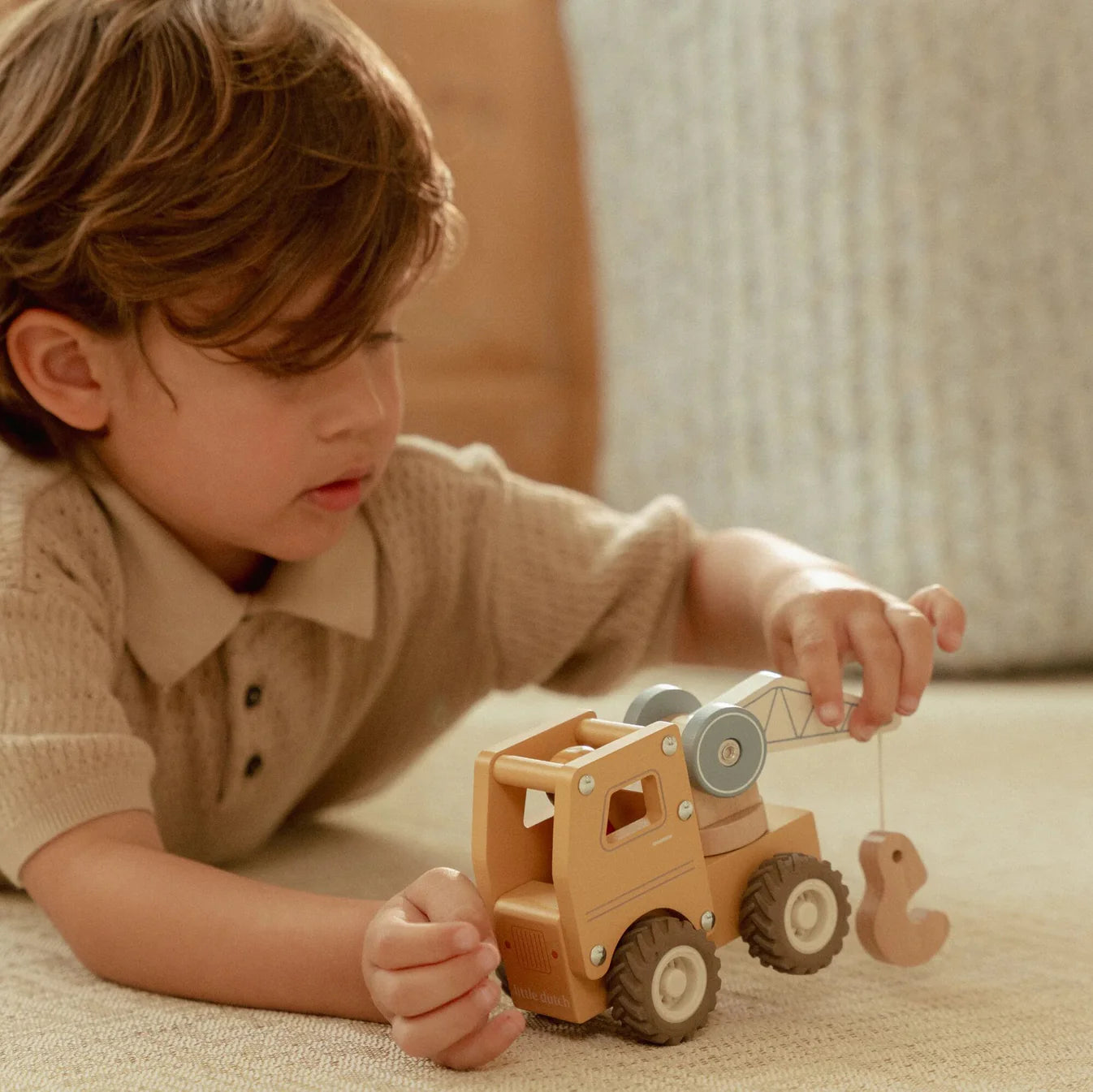 LITTLE DUTCH WOODEN CRANE TRUCK