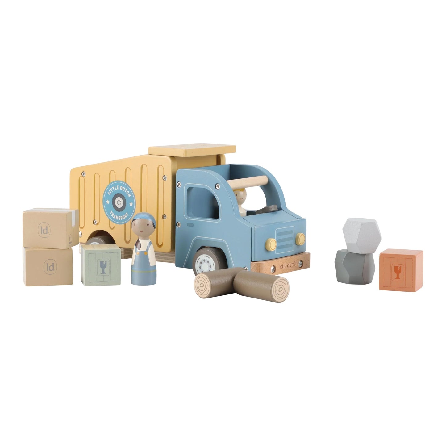 LITTLE DUTCH WOODEN GARBAGE TRUCK