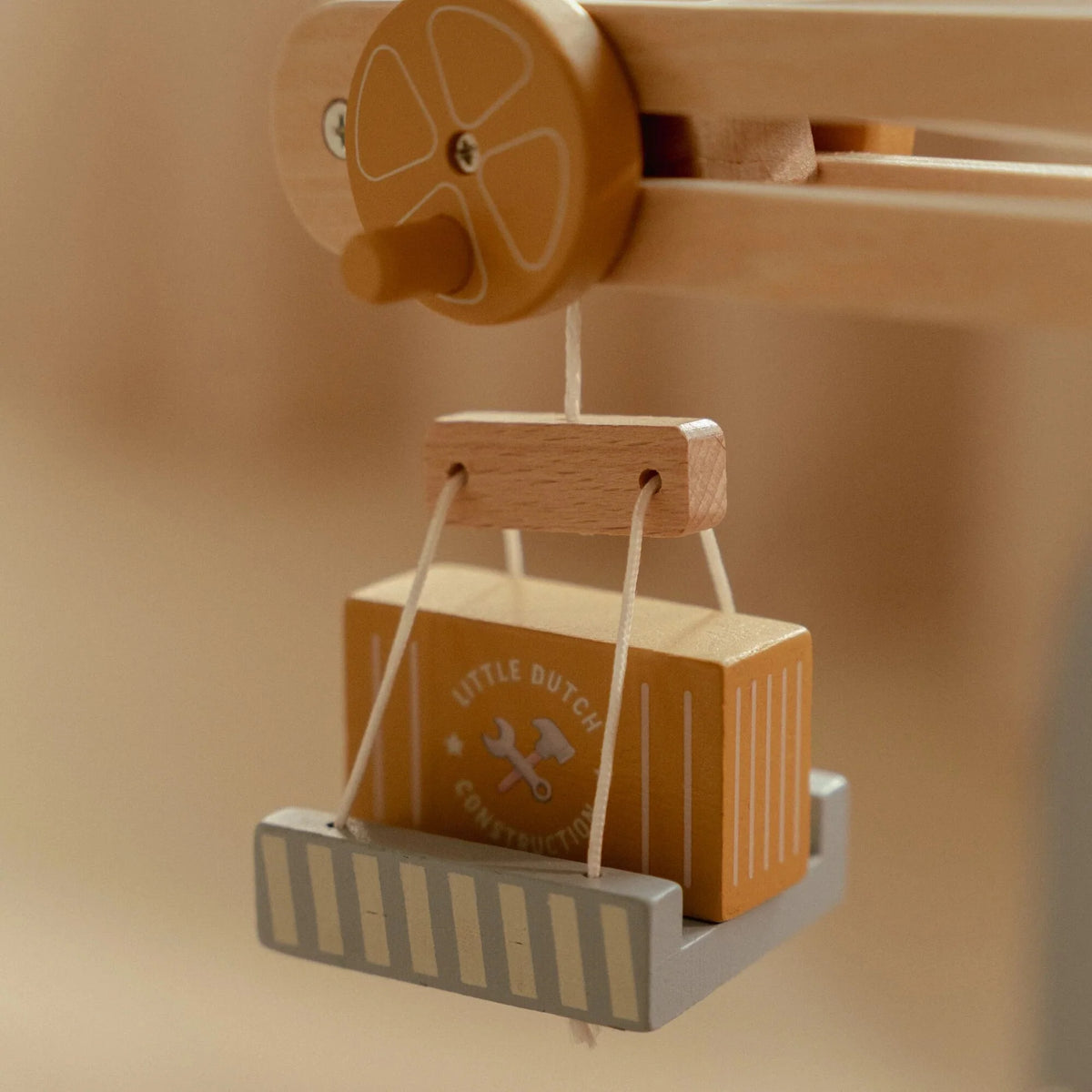 LITTLE DUTCH | WOODEN CRANE AND TRAIN TRACK SET