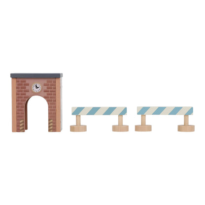 LITTLE DUTCH | WOODEN CRANE AND TRAIN TRACK SET