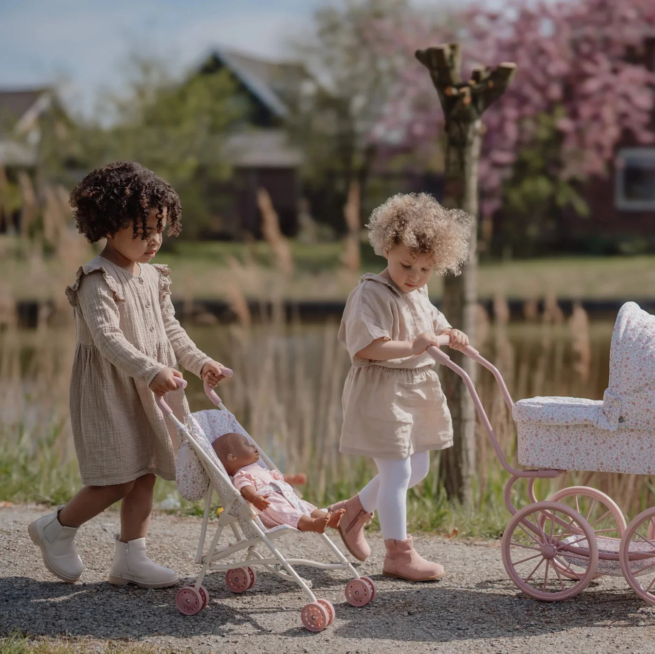 LITTLE DUTCH METAL DOLL STROLLER | FLORAL - Angus & Dudley Collections