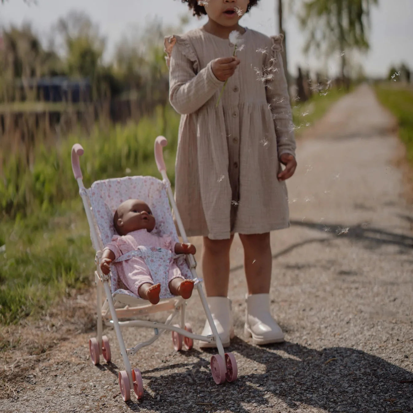 LITTLE DUTCH METAL DOLL STROLLER | FLORAL - Angus & Dudley Collections