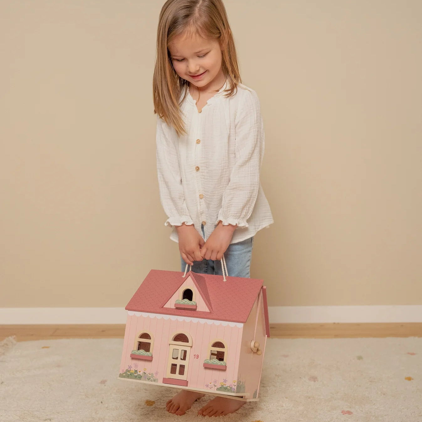 Little Dutch Wooden Portable Dolls House with Starter Furniture Set