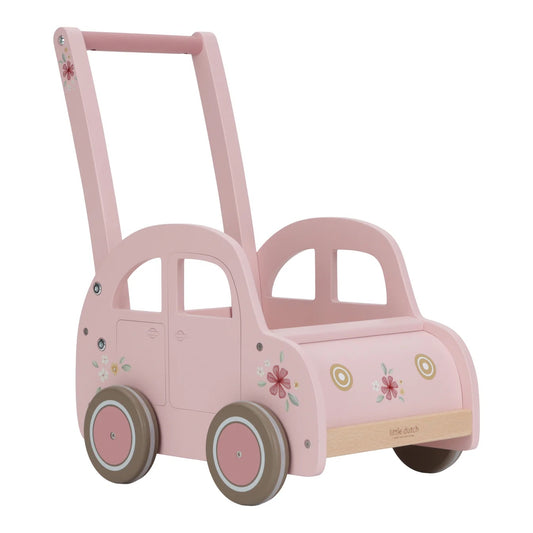 Little Dutch Wooden Baby Walker - Pink - Angus & Dudley Collections