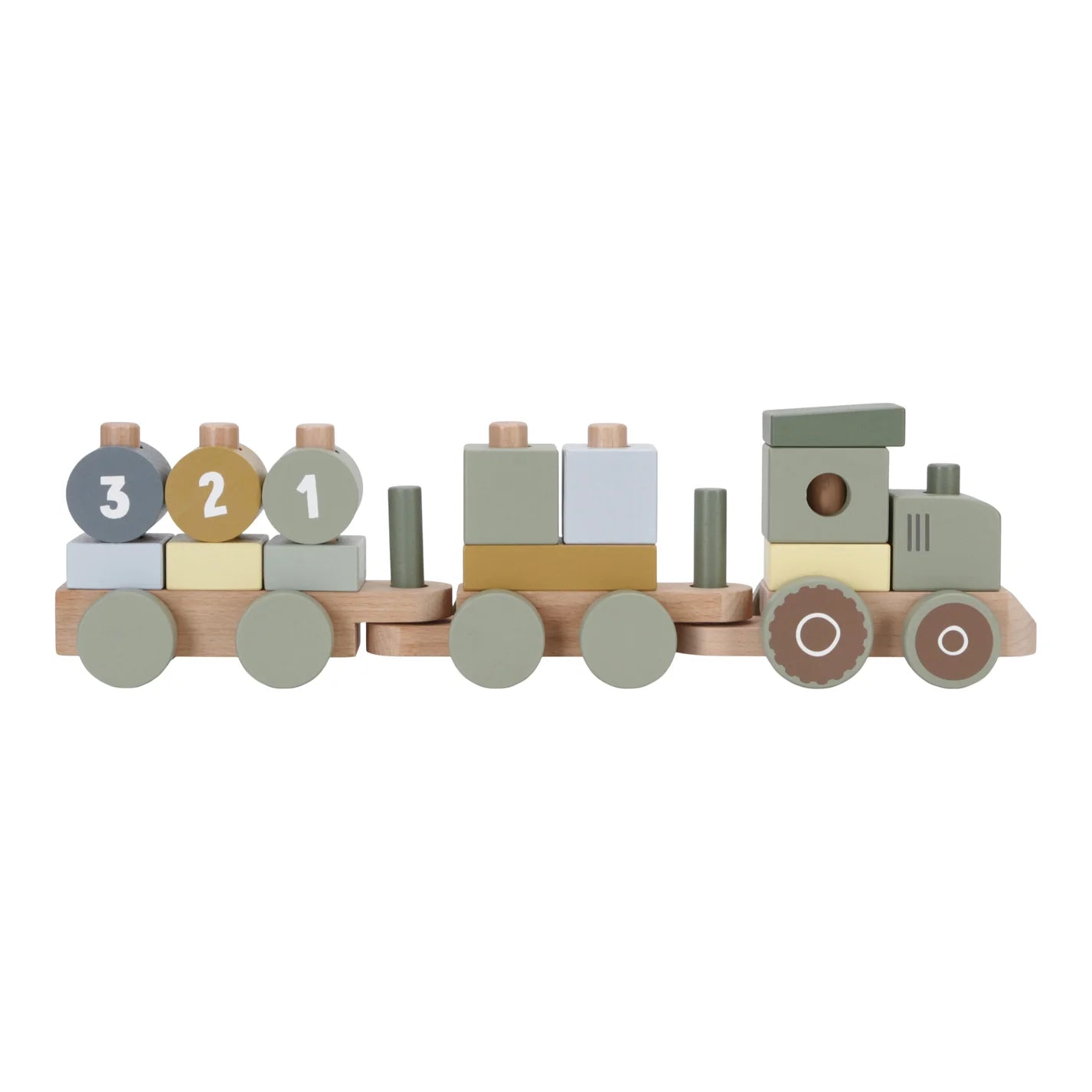 Little Dutch Wooden Little Farm Stacking Train Tractor