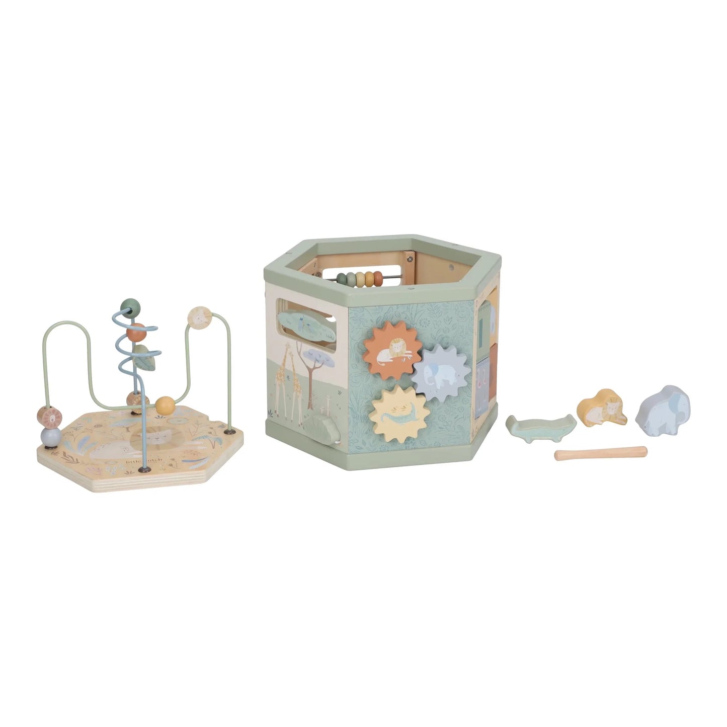 LITTLE DUTCH | WOODEN ACTIVITY HEXAGON | SAFARI FRIENDS