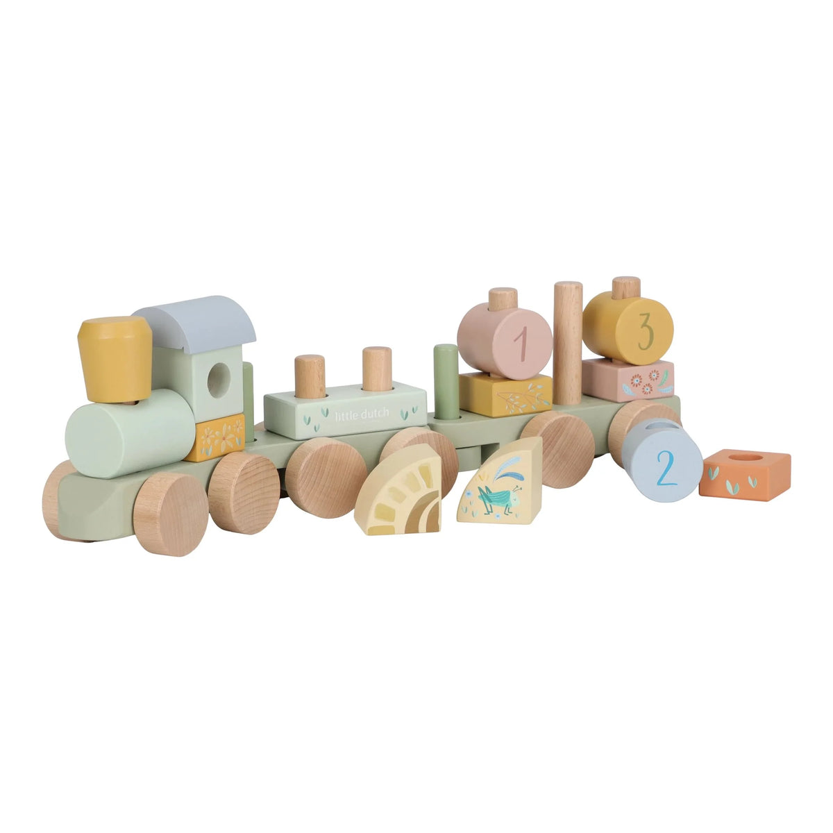 LITTLE DUTCH |  WOODEN BLOCK TRAIN | SAFARI