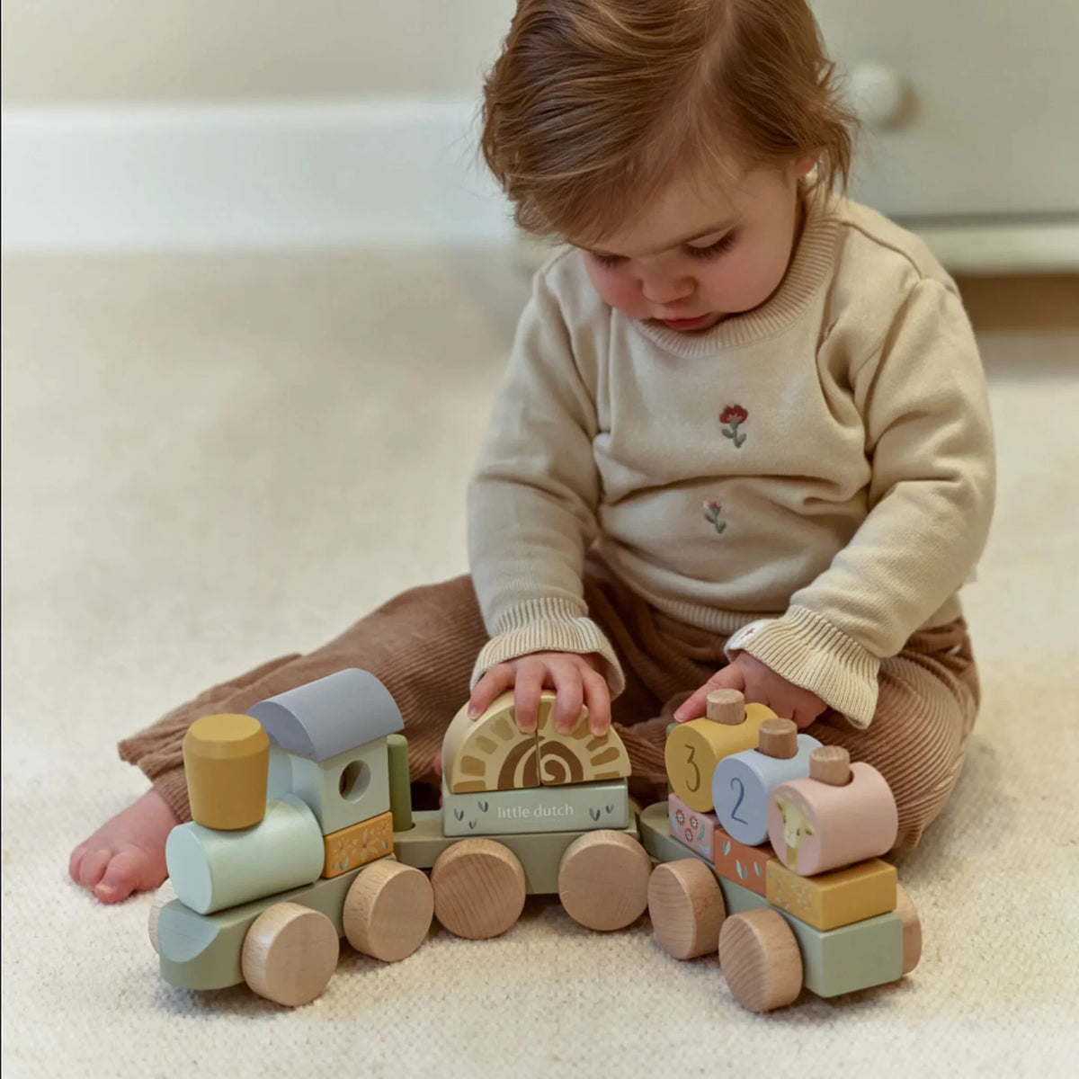 LITTLE DUTCH |  WOODEN BLOCK TRAIN | SAFARI