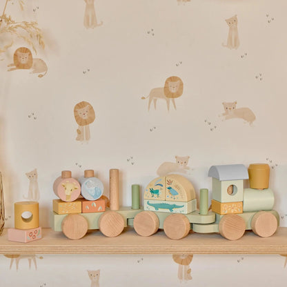 LITTLE DUTCH |  WOODEN BLOCK TRAIN | SAFARI