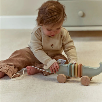 LITTLE DUTCH | WOODEN PULL-ALONG CROCODILE