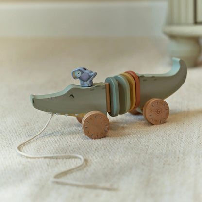 LITTLE DUTCH | WOODEN PULL-ALONG CROCODILE