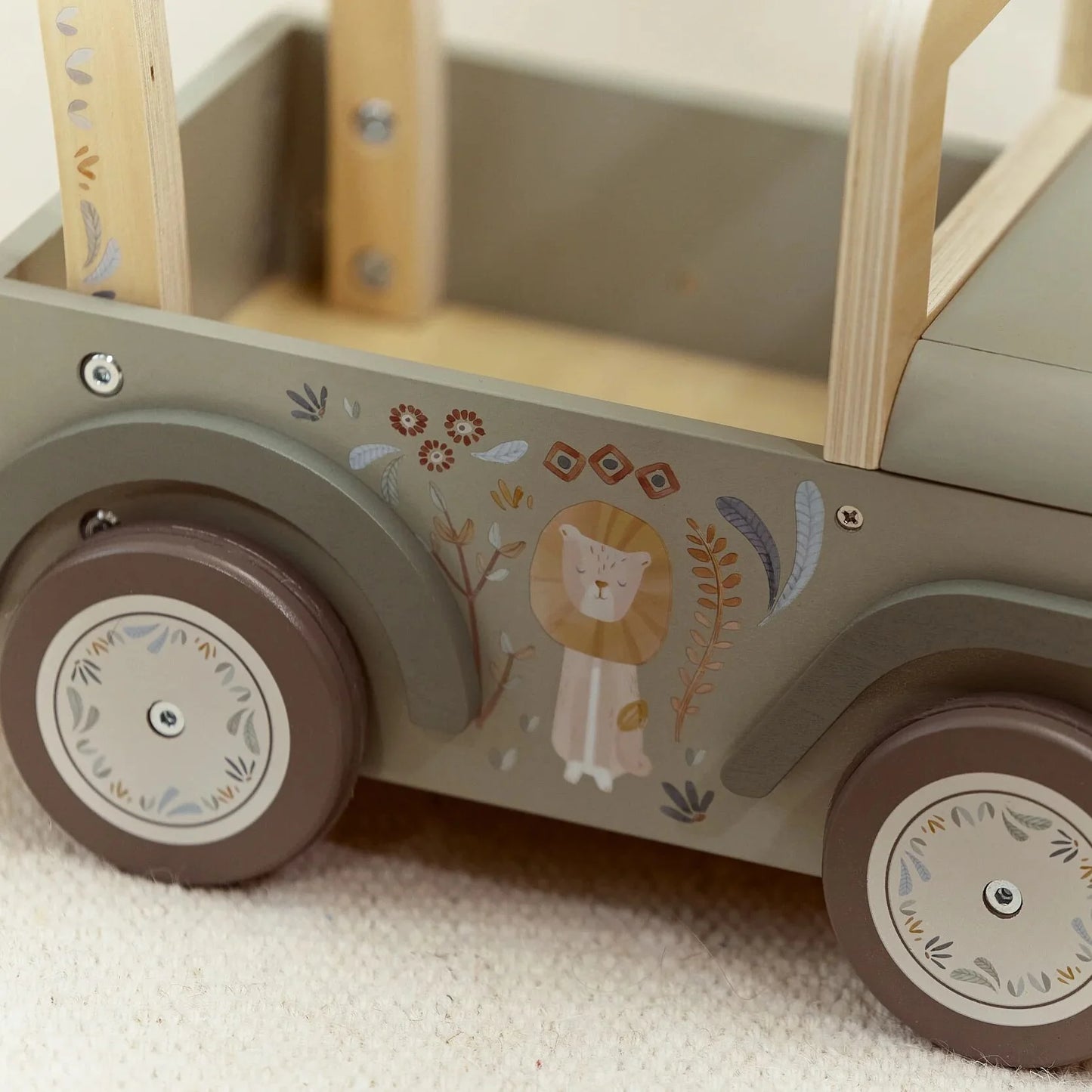 LITTLE DUTCH | WOODEN BABY WALKER | SAFARI CAR