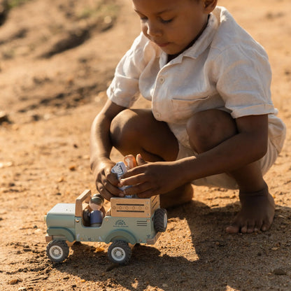 LITTLE DUTCH | WOODEN SAFARI CAR WITH ANIMALS