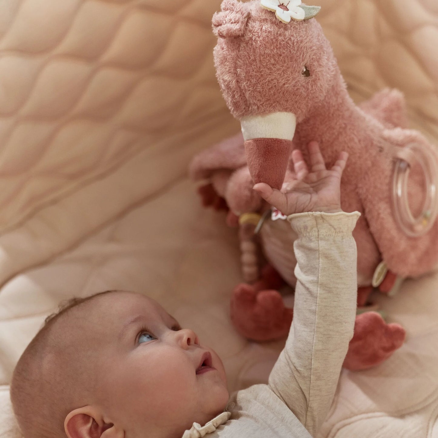 LITTLE DUTCH ACTIVITY CUDDLE TOY | FLAMINGO