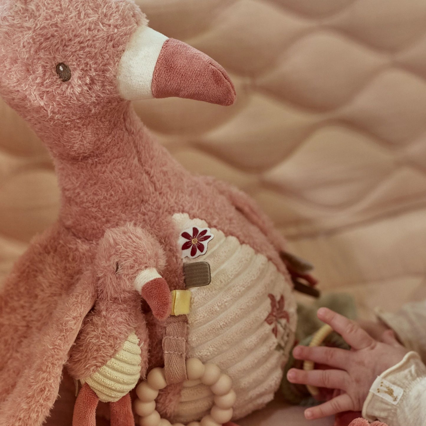LITTLE DUTCH ACTIVITY CUDDLE TOY | FLAMINGO