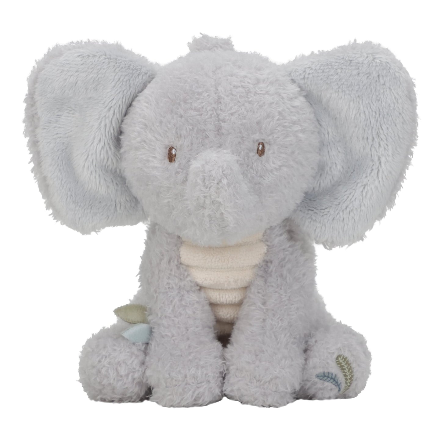 Plush elephant toy on a white background