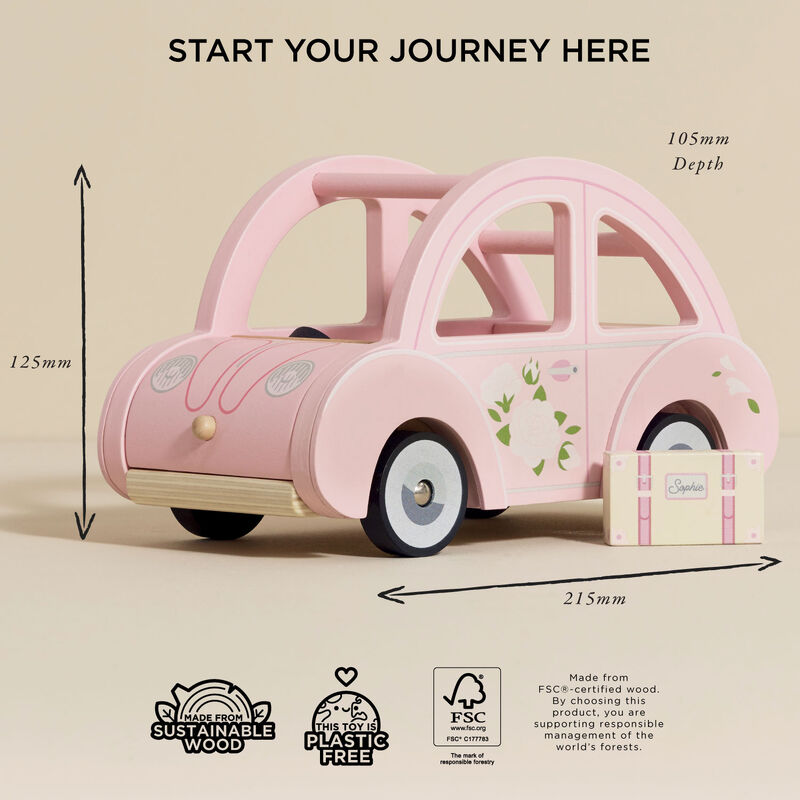 LE TOY VAN | SOPHIES WOODEN PINK CAR