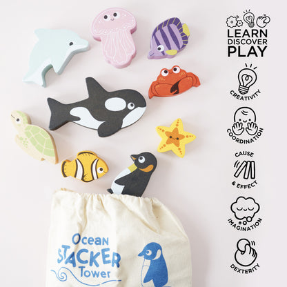 LE TOY VAN | STACKING ANIMALS | OCEAN LIFE