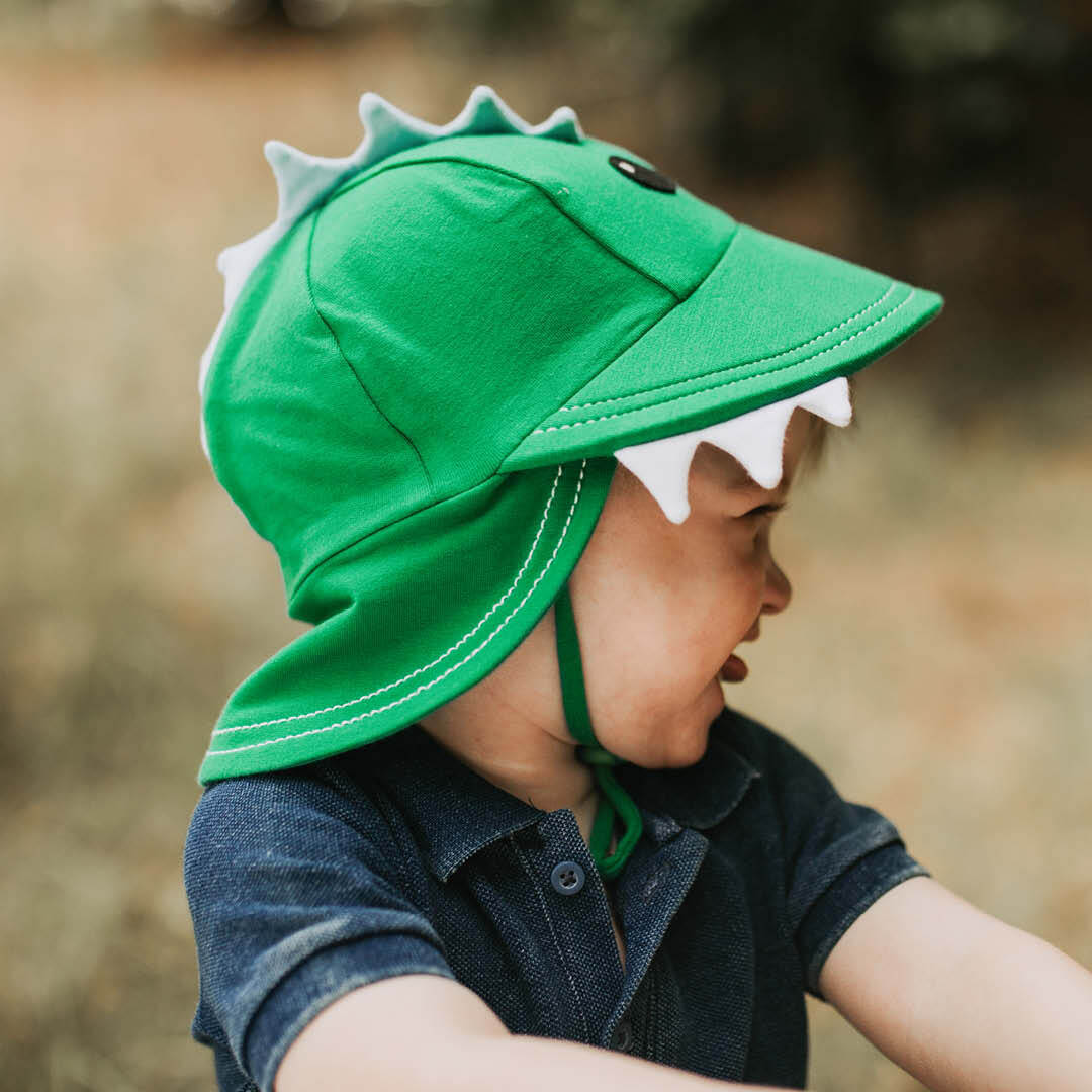 BEDHEAD BABY LEGIONNAIRE FLAP SUNHAT | DINOSAUR GREEN