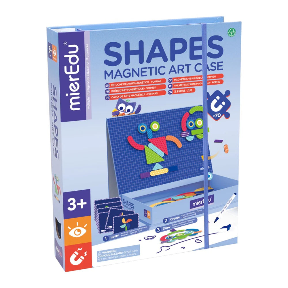 mierEdu Shapes Magnetic Art Case packaging on a white background