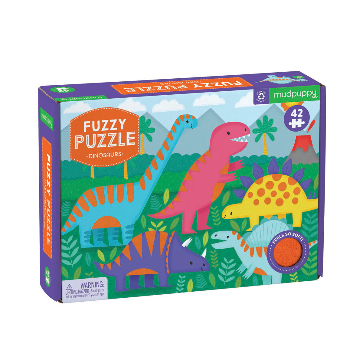 Mudpuppy 42 Piece Puzzle - Fuzzy Dinosaurs