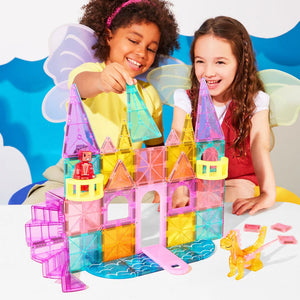 MAGNA-TILES - Castle DLX + MicroMAGS - 48 Piece Set