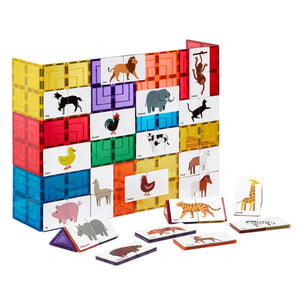 Learn and Grow Magnetic Tile Topper | Animal Duo Puzzle Pack 40 Piece